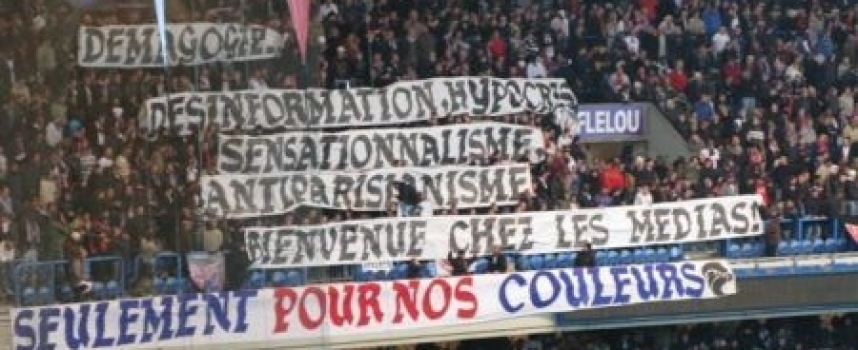 PSG - Nice : Une banderole contre les médias