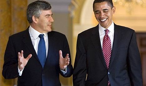 Gordon Brown et Barack Obama parlent de Sarko