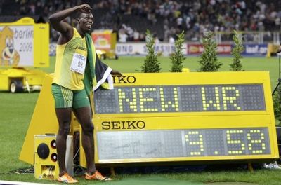 Record du monde du 100m Usain Bolt à Berlin