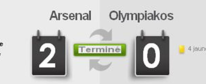Vidéos buts Arsenal 2 - 0 Olympiakos, résumé