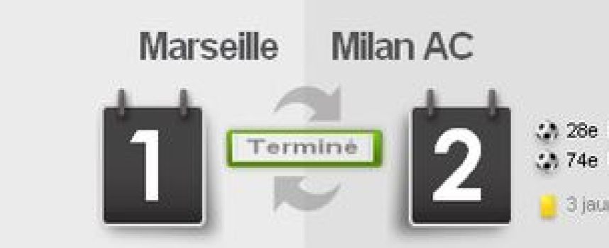 Vidéos buts Marseille OM 1 - 2 Milan AC, résumé