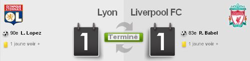 résumé vidéo du match entre Lyon et Liverpool, 04/11/2009