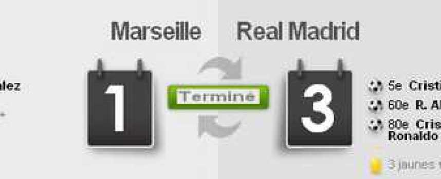 Vidéos buts Marseille OM 1 - 3 Real Madrid, résumé