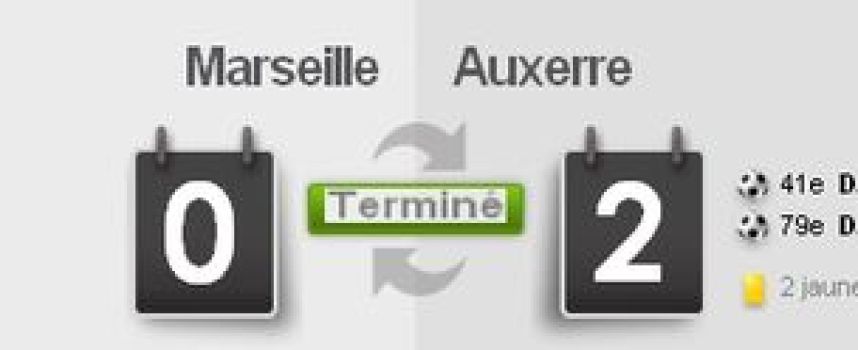 Vidéos buts Marseille OM 0 - 2 Auxerre, résumé