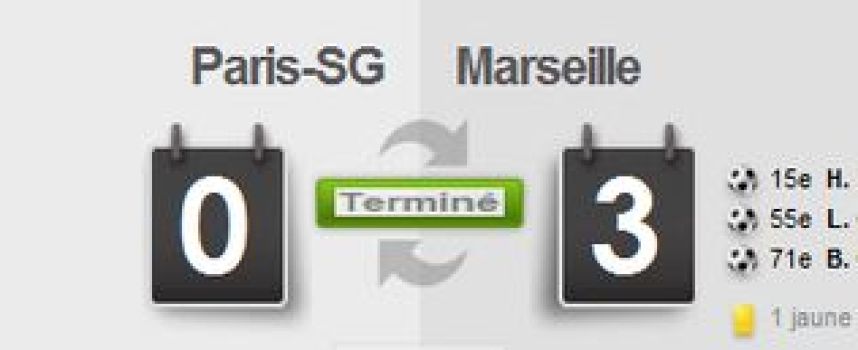 Vidéos buts PSG 0 - 3 Marseille, résumé