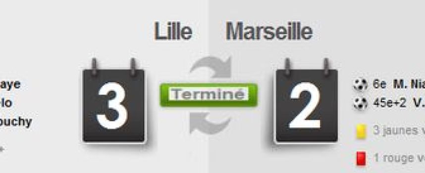 Vidéos buts Lille 3 - 2 OM Marseille, résumé