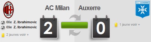 résumé vidéo Milan AC Auxerre, 15/09/2010