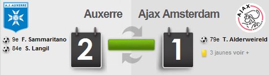 résumé vidéo Auxerre Ajax, 03/11/2010