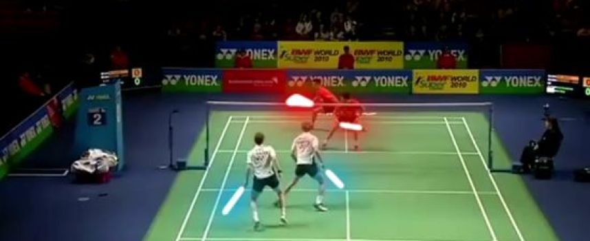 Badminton avec des sabres laser