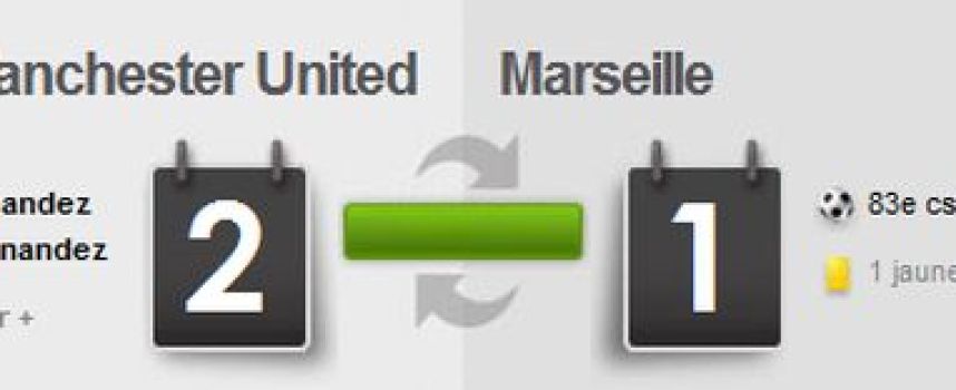 Vidéos buts Manchester United 2 - 1 Marseille, résumé 15/03/2011
