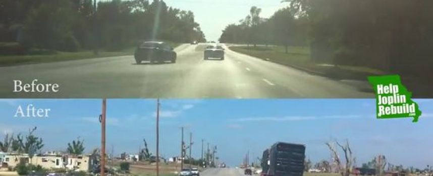 Avant et après la tornade de Joplin dans le Missouri