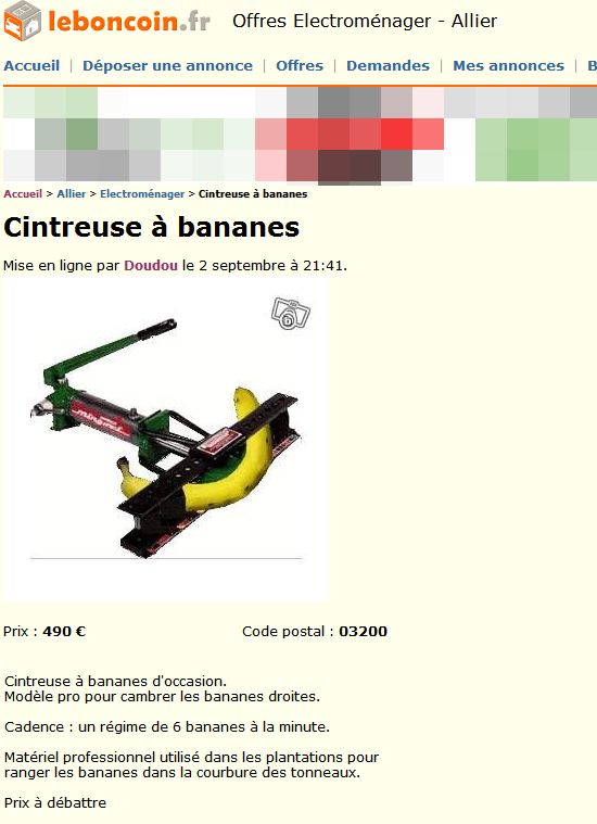 cintreuse bananes