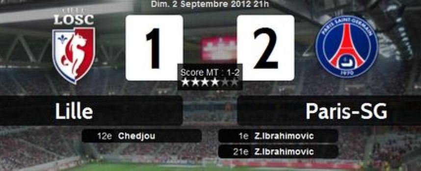 Vidéos buts Lille 1 - 2 PSG (Doublé Ibrahimovic), résumé 02/09/2012