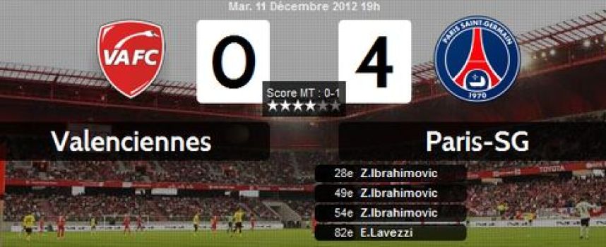 Vidéos buts Valenciennes 0 - 4 Paris (Triplé Ibrahimovic)