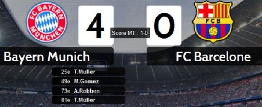 Vidéos buts Bayern Munich 4 - 0 Barcelone (Muller, Gomez, Robben), résumé 23/04/2013