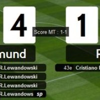 Vidéos buts Borussia Dortmund 4 - 1 Real Madrid (quadruplé Lewandowski, Ronaldo)