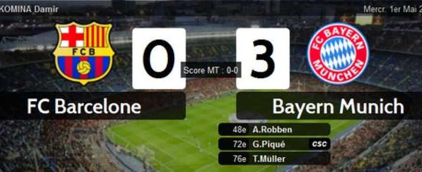 Vidéos buts Barcelone 0 - 3 Bayern Munich (Robben, Piqué, Müller),  résumé 01/05/2013