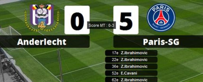 Vidéos buts Anderlecht 0 - 5 PSG (quadruplé Ibrahimovic, Cavani), résumé 23/10/2013