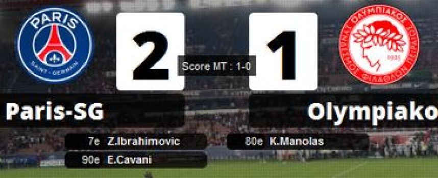 Vidéos buts PSG 2 - 1 Olympiakos (Ibrahimovic, Cavani, Manolas), résumé 27/11/2013