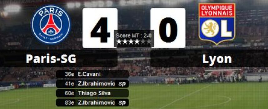 Vidéos buts PSG 4 - 0 Lyon (Cavani, doublé Ibrahimovic, Thiago Silva), résumé 01/12/2013