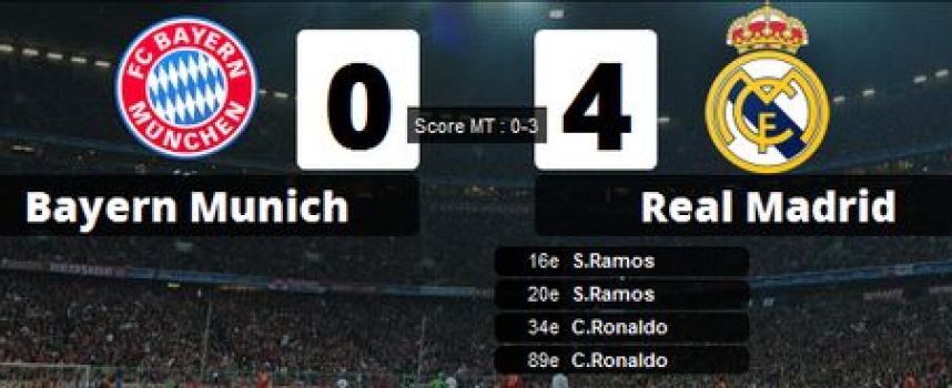 Vidéos buts Bayern Munich 0 - 4 Real Madrid (doublé de Ramos, doublé de Ronaldo), résumé 29/04/2014