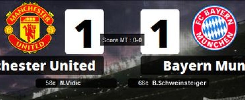 Vidéos buts Manchester United 1 - 1 Bayern Munich (Vidic, Schweinsteiger), résumé 01/04/2014