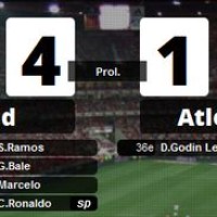 Vidéos buts Real Mardid 4 - 1 Atletico Madrid, Finale Ligue des Champions 2014 (Ramos, Bale, Marcelo, Godin, Ronaldo)